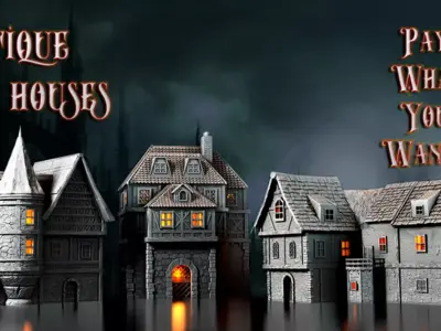 Antique houses 3D Model Pack