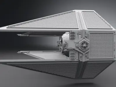 Tie Interceptor scale model 3D print model