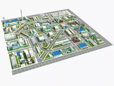 Thermal Power Plant 3D model purchase