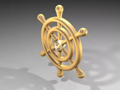 Ship Wheel 10 3D model