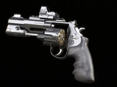 SW Revolver Low-poly 3D model