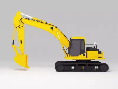 excavator 3D model by cocart from CGTrader