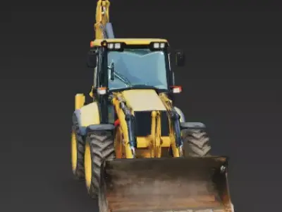 Modern Industrial Backhoe Loader 3D Model Low-poly 3D model