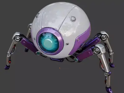 Futuristic Robotic Hacking Spider 3D  Low-poly 3D model