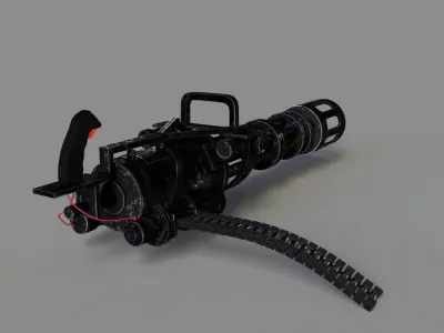 M 134 Minigun Low-poly 3D model