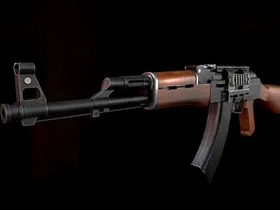 Quick Silver Gun Low-poly 3D model