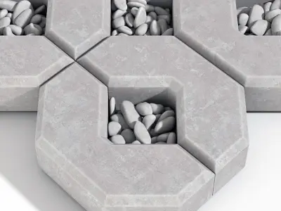Ecoparking square stone  thick  one part n2 3D model
