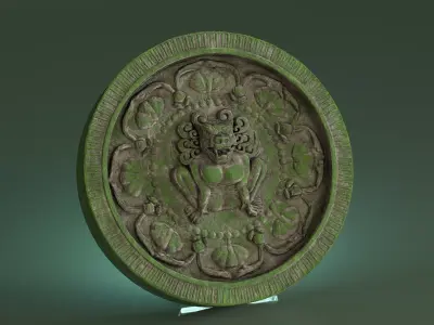 Korean Traditional Haetae Guardian Lion Roof Tile PBR 4K Low-poly 3D model