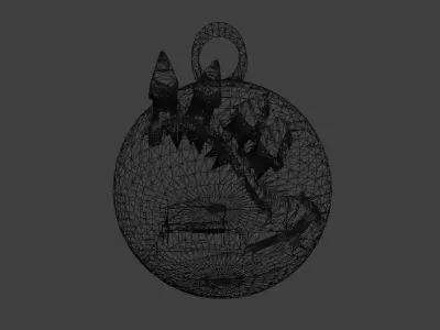 Village on the Hill - Christmas Ornament Free 3D print model