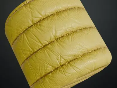 Yellowish Sci Fi Padded Fabric PBR Seamless Texture