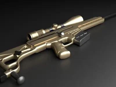 Sniper Rifle Low-poly  Low-poly 3D model