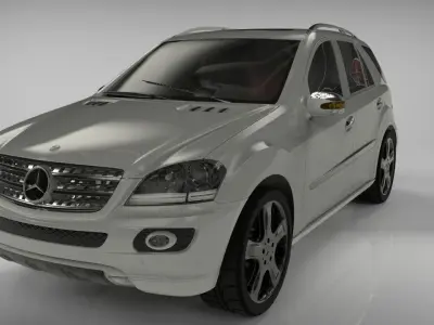 MercedesML mercedes suv in studio Free 3D model