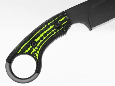 Tactical Combat Knife - Military - Karambit Style 01 Green Low-poly 3D model