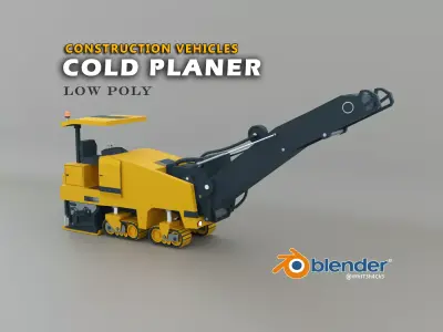 Cold Planer Heavy Vehicle Low-poly 3D model