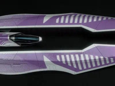 Spaceship racer WipeOut Qirex style 3D model