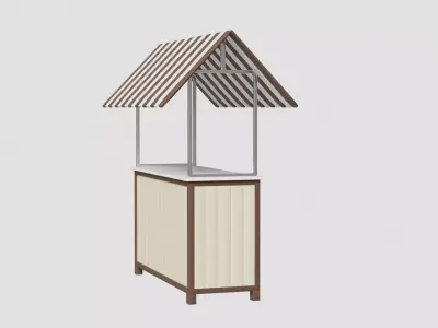 Wooden Food Stand 02 3D model