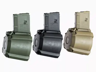 AR 15 Magazine Magpul PMAG 60 rounds Low-poly 3D model