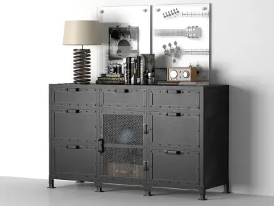 HOPPER WIDE DRESSER 3D model