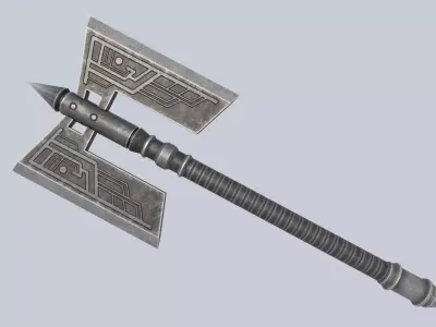 Fantasy axe Low-poly 3D model shop