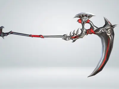 Futuristic Scythe Low-poly 3D model 4