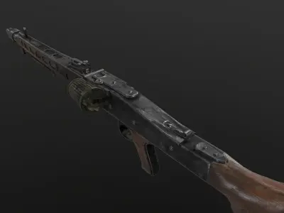 MG-42 WW2 German Machine gun Low-poly 3D model