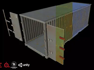 HIE HIE Game Ready Cargo 3 color Low-poly 3D model