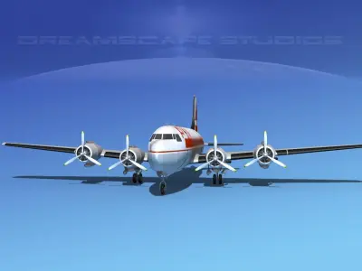 Douglas DC-4 PSA Airlines 3D model