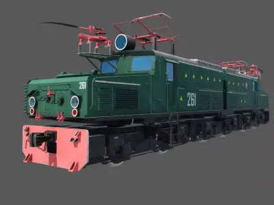 Industrial Electric Locomotive EL21 Low-poly 3D model