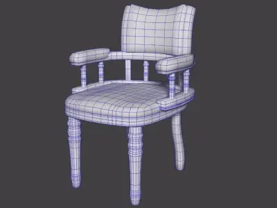 Chair Vintage Low-poly 3D model