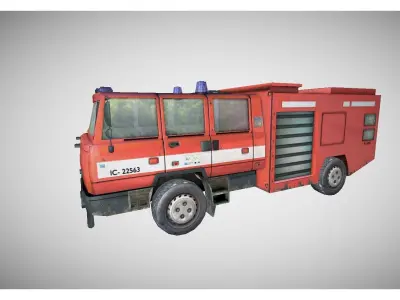 fire truck Low-poly 3D model get