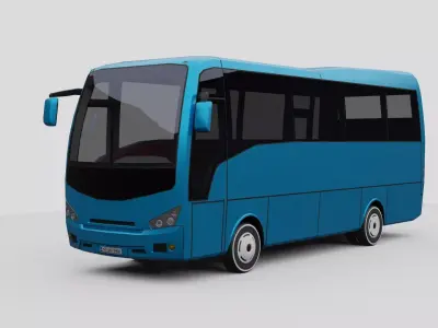 3D ISUZU Turquoise Low Poly Low-poly 3D model