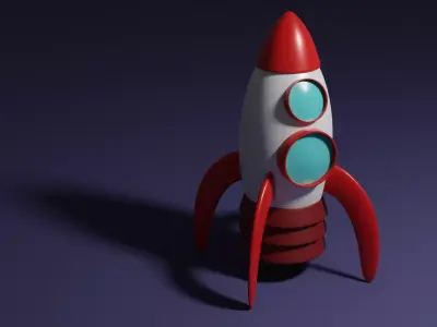 Low Poly Rocket Ship Free low-poly 3D model
