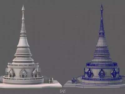 Pagoda V03 Low-poly 3D model