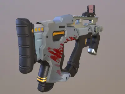 Sci-Fi  shotgun gun PBR low-poly  3D model Low-poly 3D model