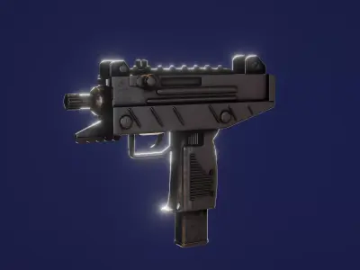 Micro Uzi Low-poly 3D model