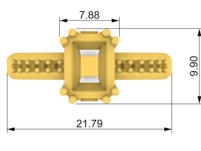 Anillo De Dama Piedra Central  Anillo De Dama Piedra Central SM  3D print model