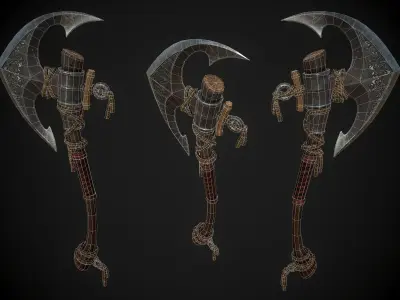 Old Axe low poly model Low-poly 3D model