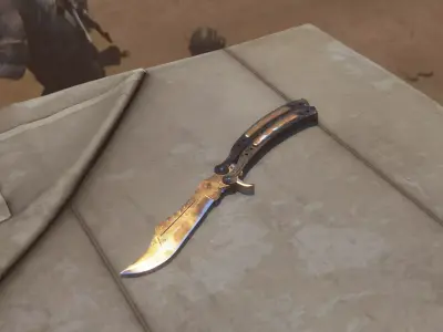 Butterfly knife CSGO desert life  Low-poly 3D model