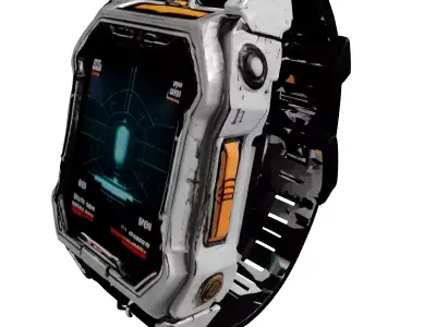 Damaged SciFi Wrist Communicator 3D model