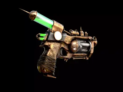 Steampunk Gun   LOW POLY 3D model