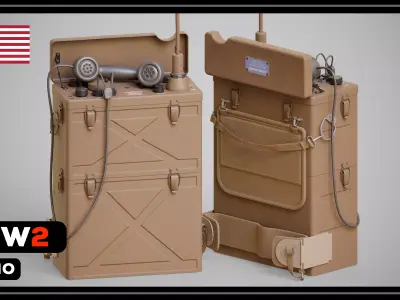 SCR-300 US WW2 FIELD RADIO  Low-poly 3D model