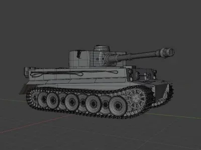 German Tiger-tank 1 3D model