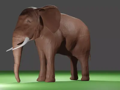 elephant on field 3D model