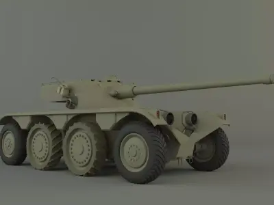 Panhard EBR 75 military tank 3D model