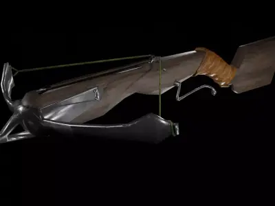 Crossbow Low-Poly bow and arrow Low-poly 3D model