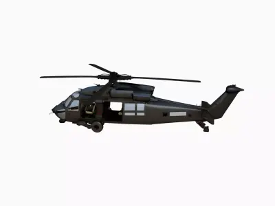 Utility Helicopter 3D Model Sikorsky Style Realistic Rotorcraft Free 3D model