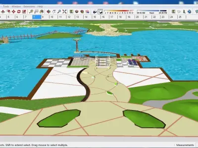 Sketchup Landscape Park H4 3D model
