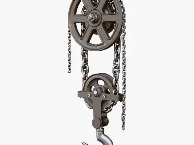 Chain Hoist with Hook M1 3D model