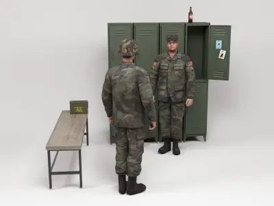 Military Barracks - Scene 2 Low-poly 3D model