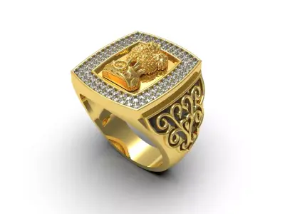 0101 - Gents Ashok Stambh Ring 3D print model
